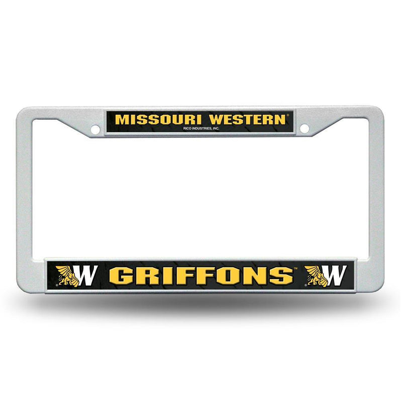 NCAA Missouri Western Griffons White Plastic License Plate Frame