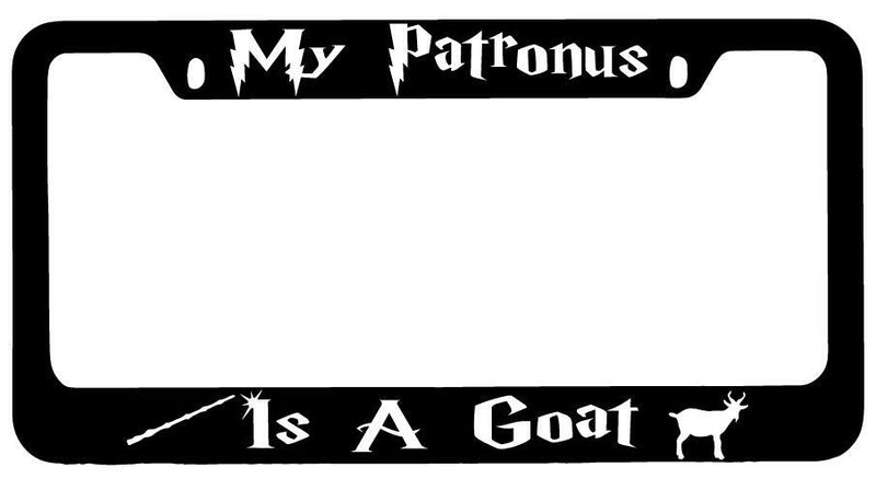 My Patronus Is A Goat Black METAL License Plate Frame Auto For Harry Potter  Mod-GRAPH9856236-9319