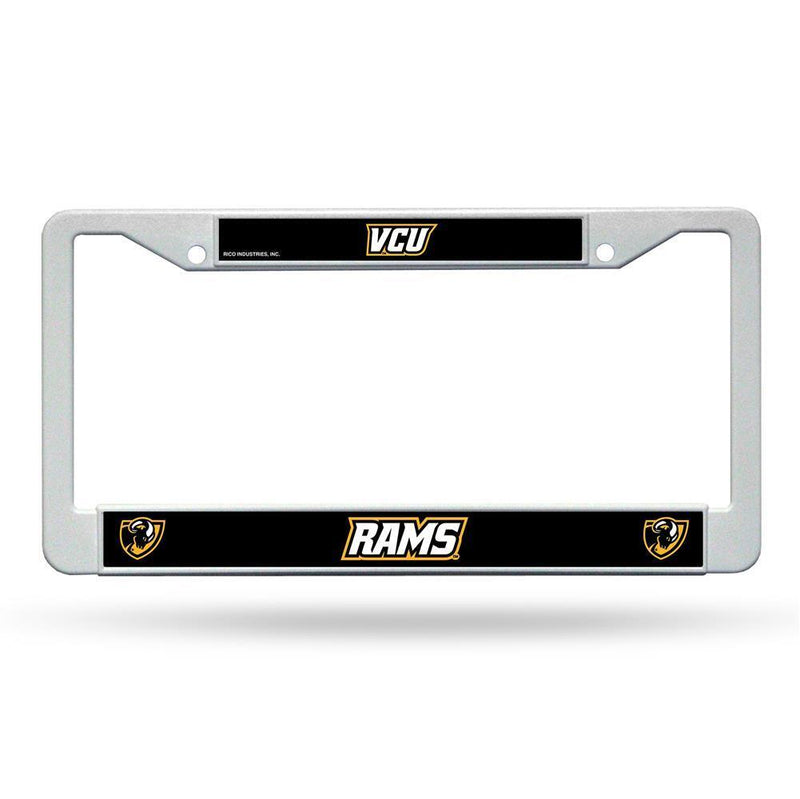 Virginia Commonwealth Rams White Plastic License Plate Frame