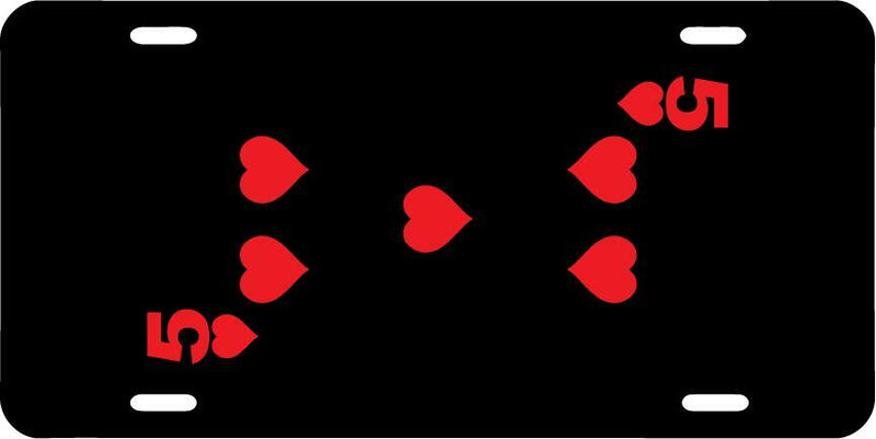 Five Of Hearts Black Vanity License Plate Mod-GRAPH9856236-7733