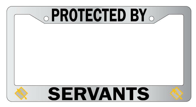 Protected By Servants (Lancer) Chrome License Plate Frame Auto Fate  Mod-GRAPH9856236-5695