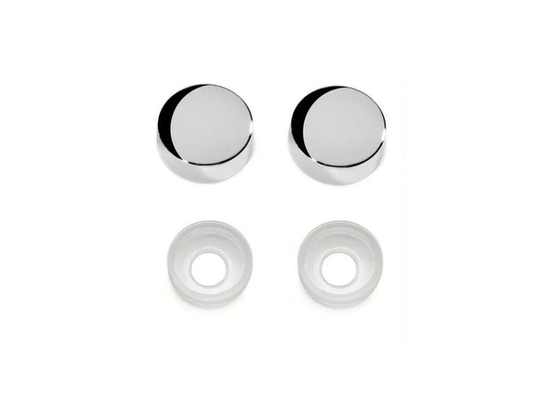 2 UNBREAKABLE Clear License Plate Shield Covers + 2 Chrome Frames + 8 Screw Caps