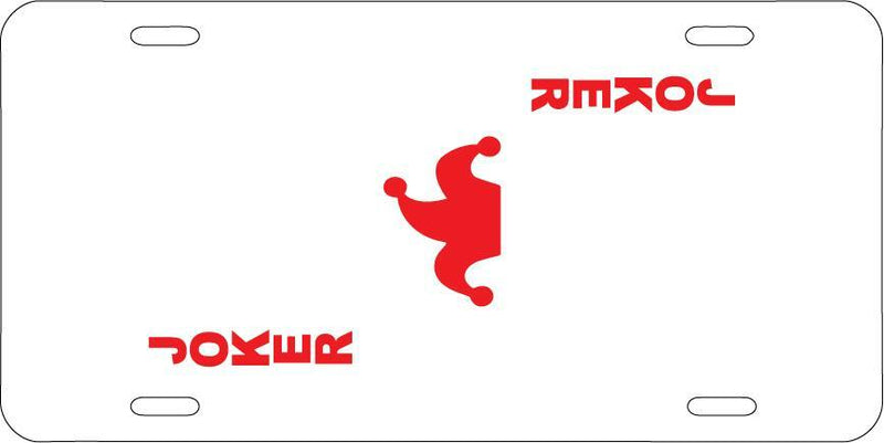 Joker Card (RED) White Vanity License Plate Mod-GRAPH9856236-7670