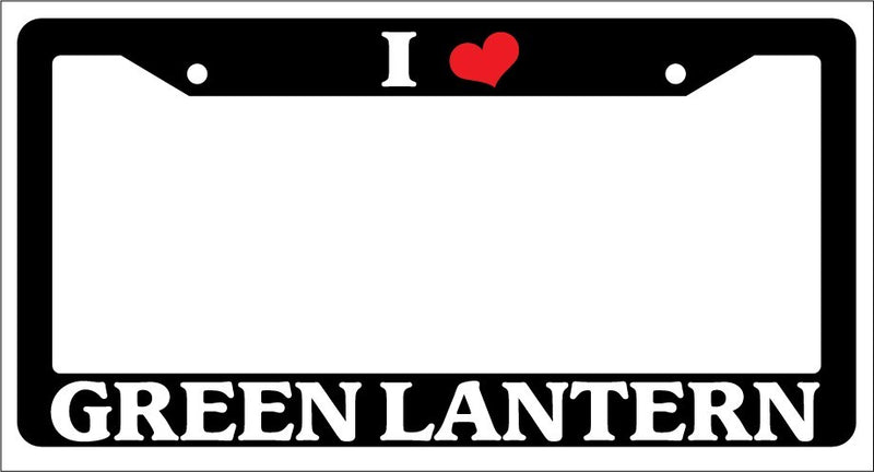 Black License Plate Frame "I Heart Green Lantern" Accessory Novelty 31  Mod-GRAPH9856236-2918