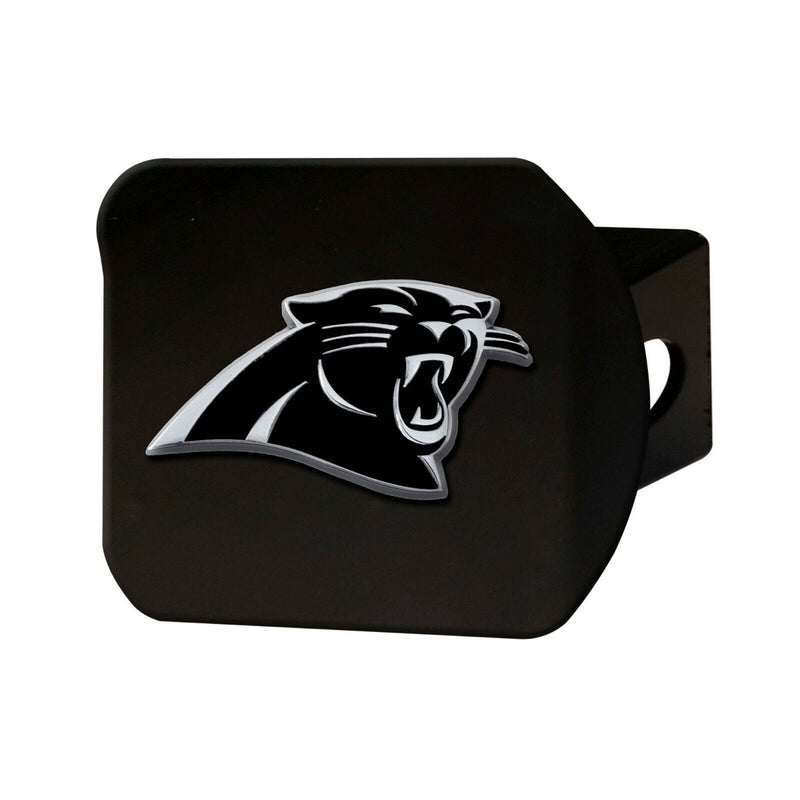 NFL Carolina Panthers 3D Chrome on Black Metal Hitch Cover