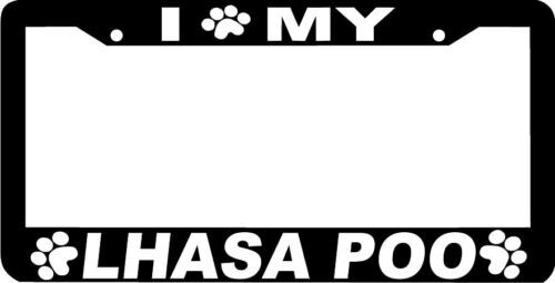 LHASA POO PAW PRINT DOG License Plate Frame