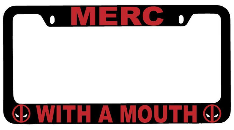 Black METAL Merc With A Mouth License Plate Frame Auto Accessory For Deadpool  Mod-GRAPH9856236-9175