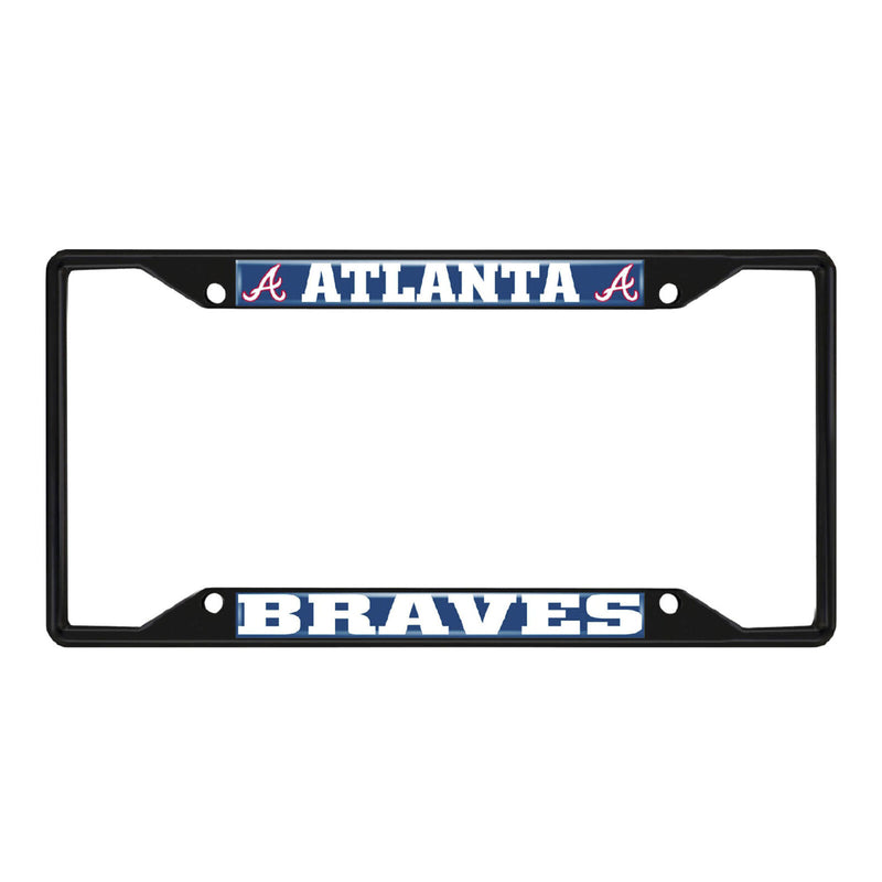 MLB Atlanta Braves Black Metal License Plate Frame .