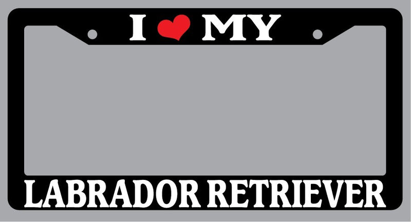 Black License Plate Frame "I Heart My Labrador Retriever" Auto Accessory 445  Mod-GRAPH9856236-2666
