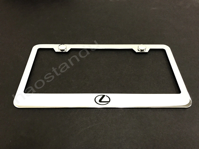 1x Lexus LOGO STAINLESS STEEL LICENSE PLATE FRAME + Screw Caps