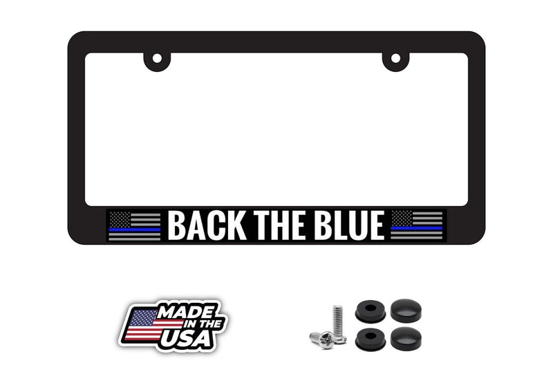 Back The Blue Support Police Car Truck Auto License Plate Frame