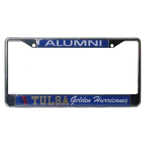 NCAA Tulsa Golden Hurricanes Alumni Metal License Plate Frame W/domed Insert