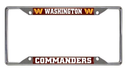 NFL Washington Commanders Chrome Metal License Plate Frame