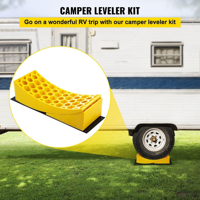 2 Pack Camper Leveler Curved RV Camper Trailer Leveling Blocks and Chocks