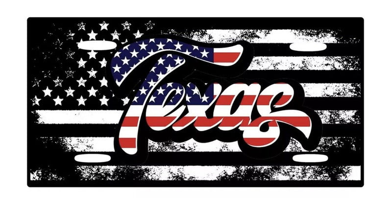 American Flag Texas Aluminium License Plate Highest Quality For All Vehicles