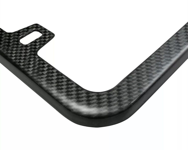 Real Black Carbon Fiber German Flag in Sports Stripe Slim License Plate Frame