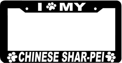 CHINESE SHAR-PEI DOG paw print License Plate Frame
