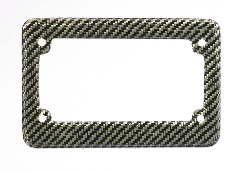 Real 100% Yellow Carbon Fiber Motorcycle License Plate Frame With Free Caps