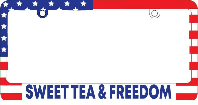Sweet Tea &amp; Freedom 3D USA Flag Plastic License Plate Patriotic  Mod-GRAPH9856236-3913
