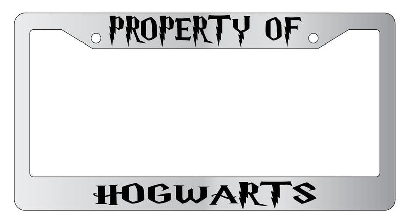 Chrome License Plate Frame Property Of Hogwarts Accessory  Mod-GRAPH9856236-4283