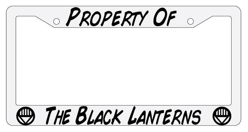 Property Of The Black Lanterns White Plastic License Plate Frame  Mod-GRAPH9856236-1571