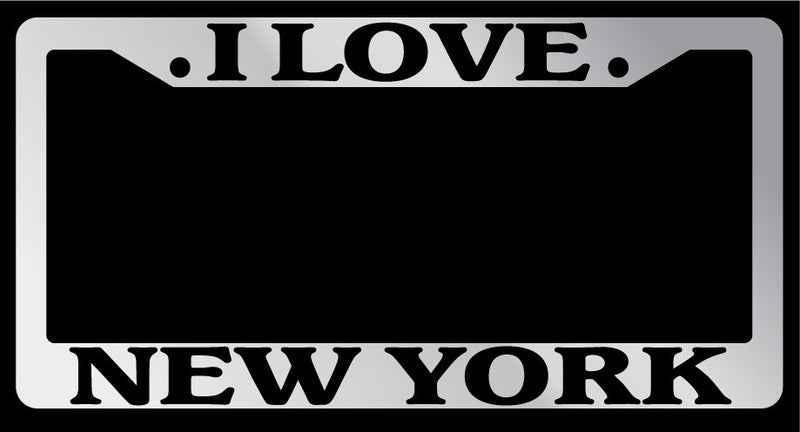 Chrome License Plate Frame "I Love New York" Auto Accessory Novelty 2414  Mod-GRAPH9856236-1688