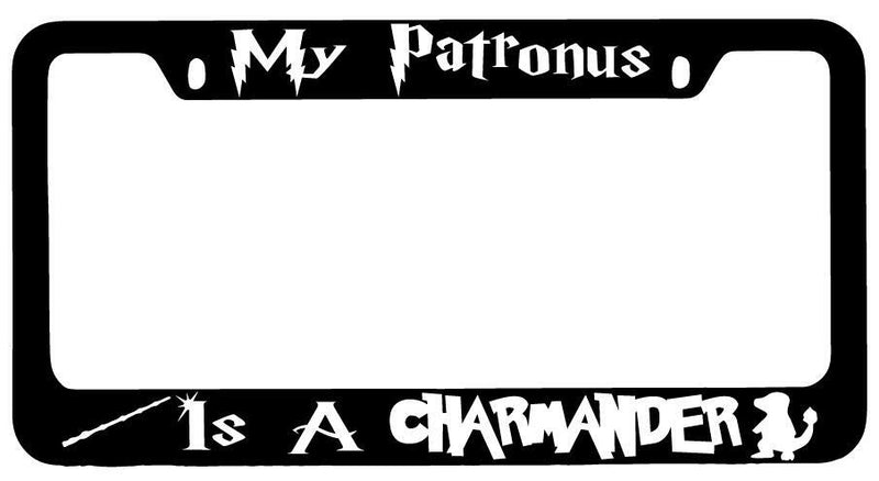 My Patronus Is A Charmander Black METAL License Plate Frame Auto For Harry Potter  Mod-GRAPH9856236-9318