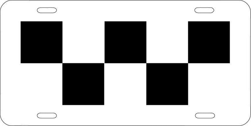 Checker Board (LARGE) White Vanity License Plate Mod-GRAPH9856236-7754