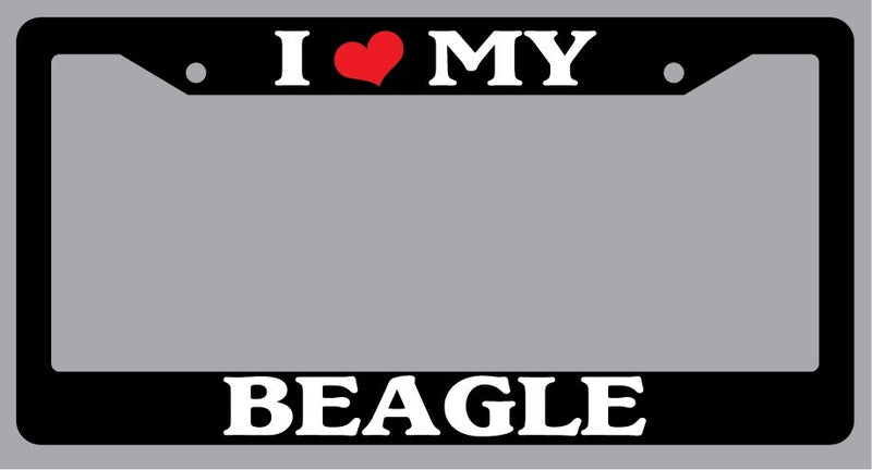 Black License Plate Frame "I Heart My Beagle" Auto Accessory Novelty 273  Mod-GRAPH9856236-2682