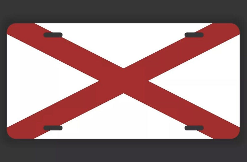 Alabama State Flag License Plate Tag Vanity Front Aluminum 6 Inches By 12 Inches