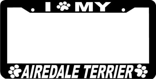 AIREDALE TERRIER DOG paw print License Plate Frame