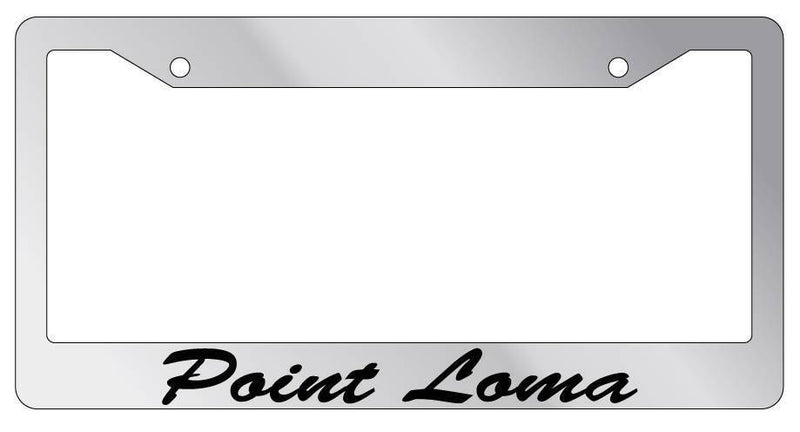 Chrome METAL License Plate Frame Point Loma Cursive Auto Accessory 1951  Mod-GRAPH9856236-8905