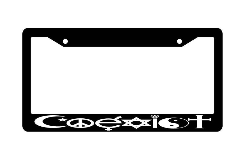 Black License Plate Frame COEXIST Auto Accessory 677  Mod-GRAPH9856236-1915