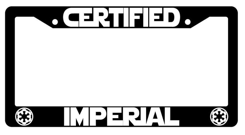 Certified Imperial Black Plastic License Plate Frame Star Wars  Mod-GRAPH9856236-2221
