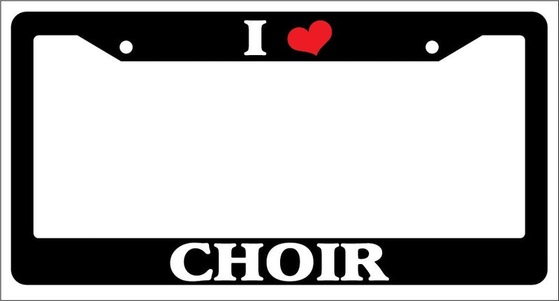 Black License Plate Frame "I Heart Choir" Auto Accessory Novelty  Mod-GRAPH9856236-2559