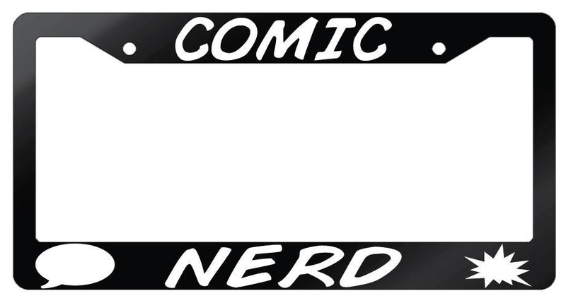 Comic Nerd Glossy Black Plastic License Plate Frame DC  Mod-GRAPH9856236-6961