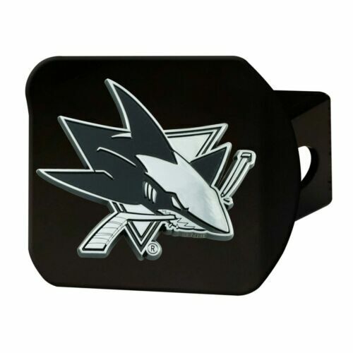 NHL San Jose Sharks 3D Chrome on Black Metal Hitch Cover