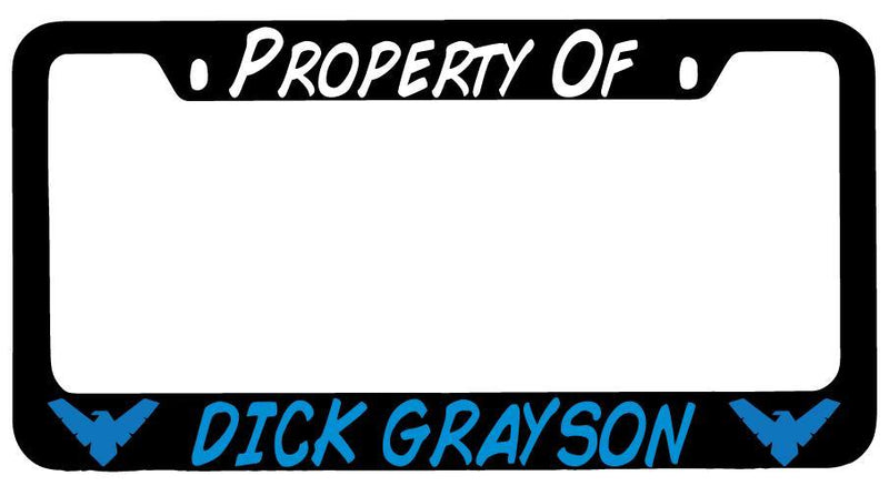 Property Of Dick Grayson (Nightwing) Black METAL License Plate Frame  Mod-GRAPH9856236-8860