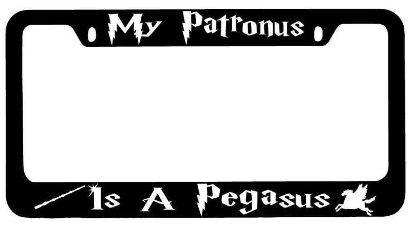 My Patronus Is A Pegasus Black METAL License Plate Frame Auto For Harry Potter  Mod-GRAPH9856236-9295