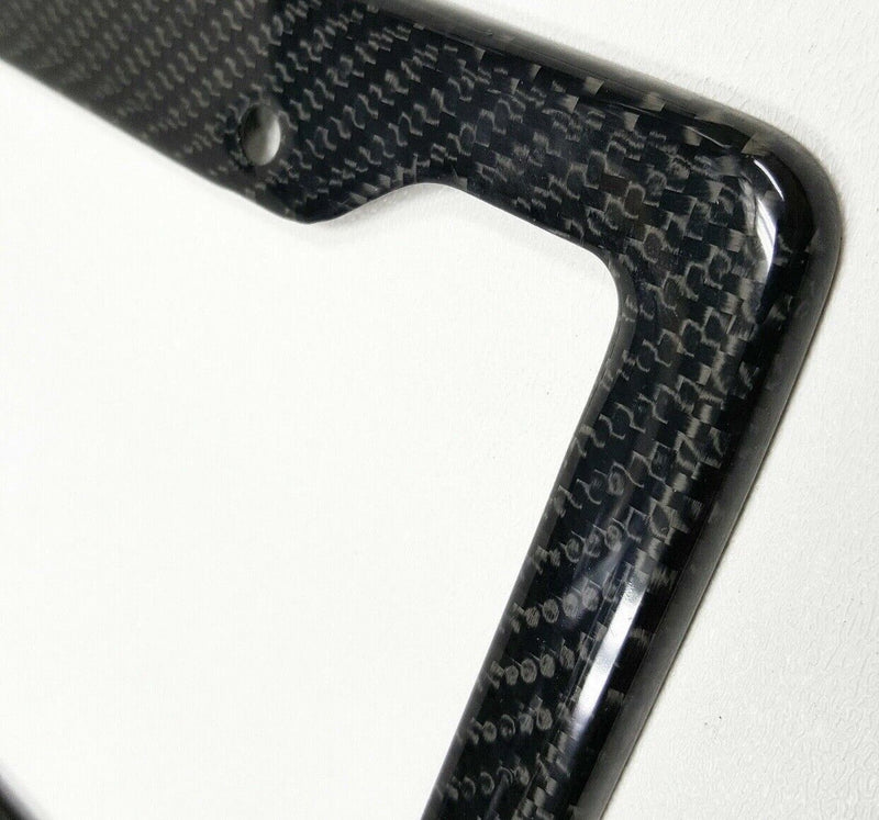 Black 2x Auto Tag 3K 100% Real Carbon Fiber License Plate Frame Cover Universal