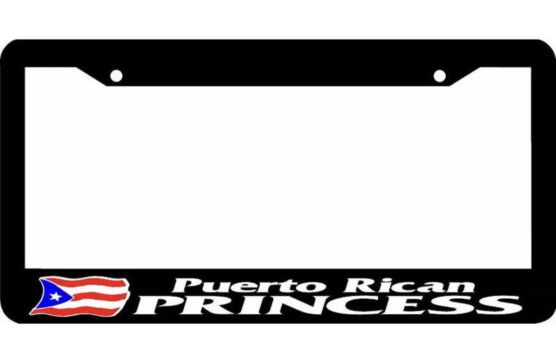 black frame Puerto Rican Princess PUERTO RICO RICAN FLAG License Plate Frame