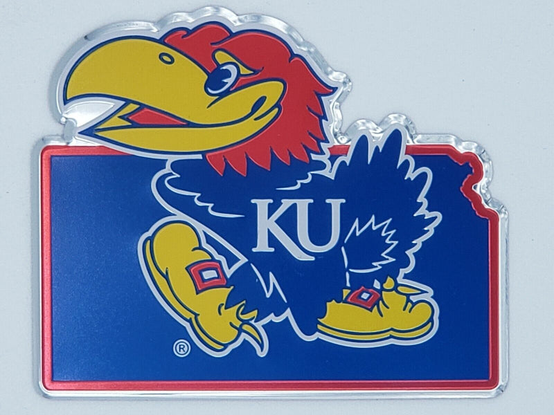 NCAA Kansas Jayhawks Color State Shaped Auto Emblem