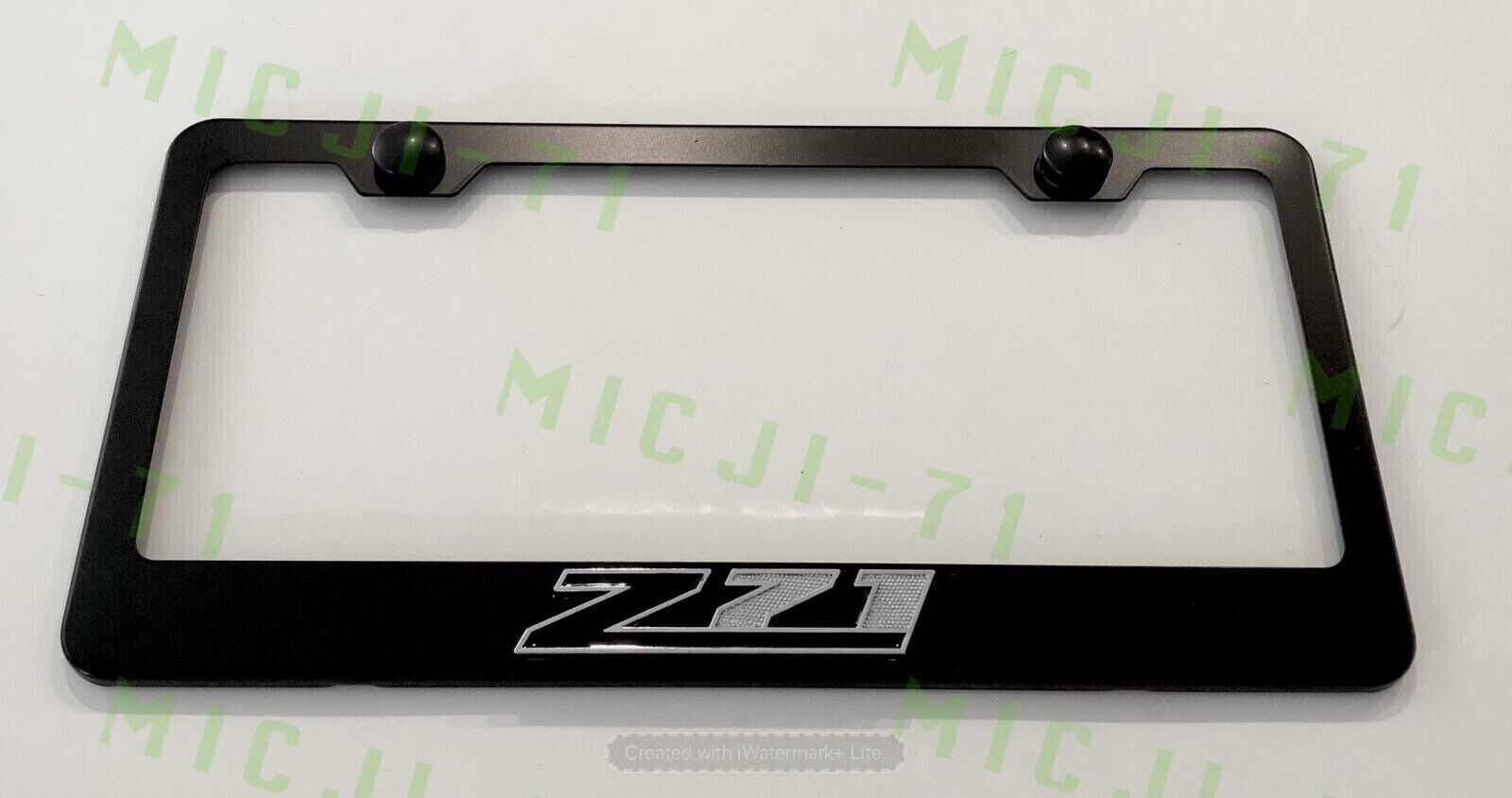 New Z71 Black Word Logo on Black Stainless Steel License Plate