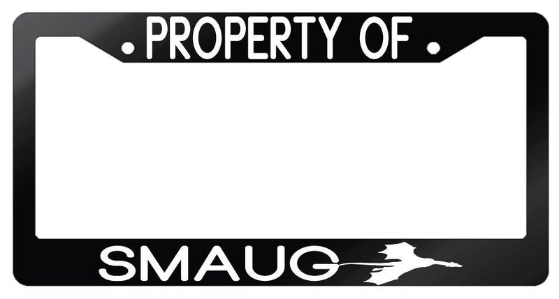 Glossy Black License Frame Property Of Smaug Auto Accessory The Hobbit  Mod-GRAPH9856236-7376