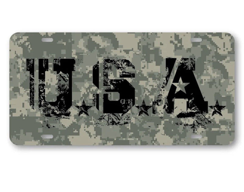 USA digital camo Vanity License Plate Tag
