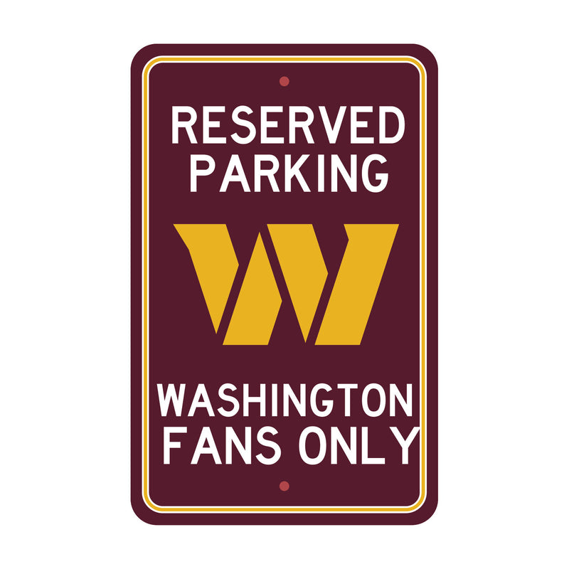 NFL Washington Commanders Reserved Parking Sign Large Decor 12"x 18"