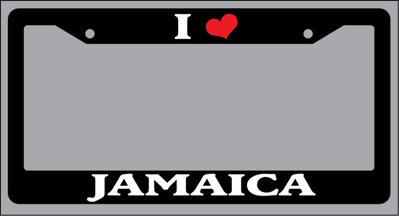 Black License Plate Frame "I Heart Jamaica" Auto Accessory 1492  Mod-GRAPH9856236-1397