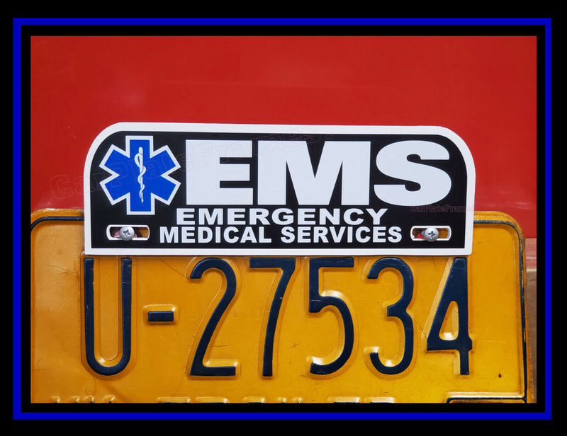 EMS Emergency Medical Services emt FIRE rescue License Plate Topper ems