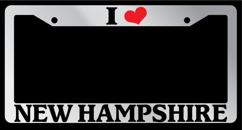 Chrome License Plate Frame "I Heart Newhampshire" Auto Accessory Novelty  Mod-GRAPH9856236-6185