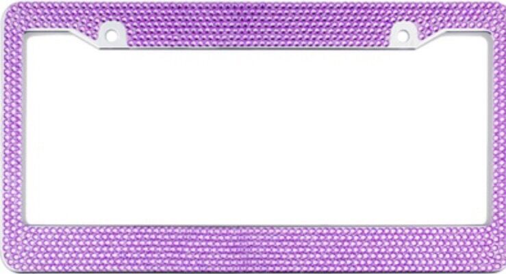 Purple Crystal Rhinestones License Plate Frame 7 rows Special Bling Offer